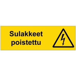 Sulakkeet poistettu sähköalan kilpi