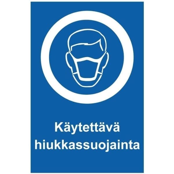 Käytettävä hiukkassuojainta
