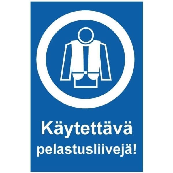 Käytettävä pelastusliivejä