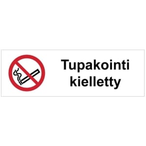 Tupakointi kielletty SK kyltti