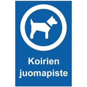 Koirien juomapiste kyltti