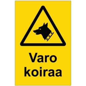 Varo koiraa kyltti