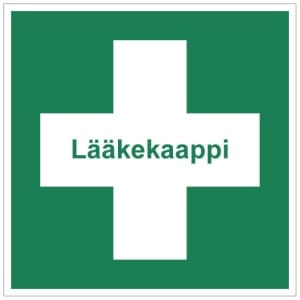 Lääkekaappi kyltti