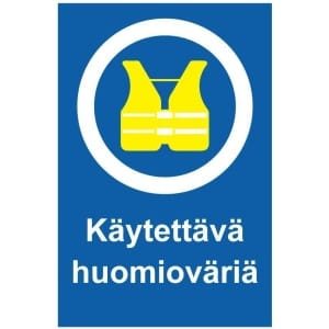 Käytettävä huomioväriä