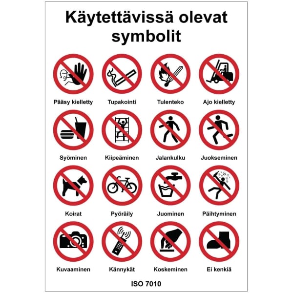 Työmaalla kielletty omat symbolit