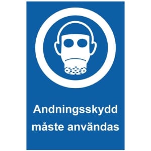 Andningsskydd måste användas kyltti