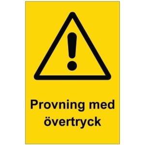 Provning med övertryck kyltti
