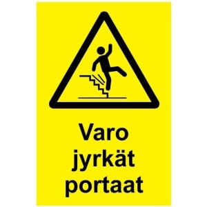 Varo jyrkät portaat kyltti