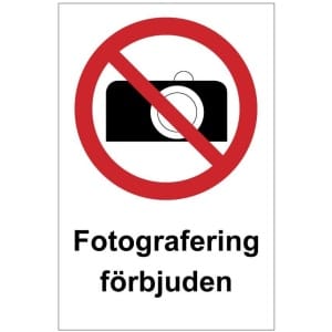 Fotografering förbjuden