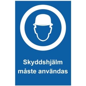 Skyddshjälm måste användas