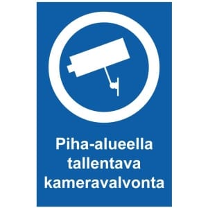 Piha-alueella tallentava kameravalvonta
