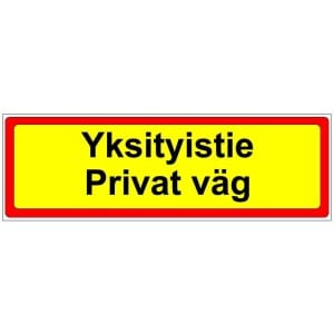 Yksityistie Pivat väg kyltti