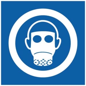 Hengityksensuojain symboli kyltti