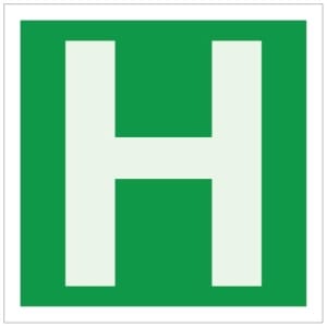 Kirjain H jälkivalaiseva kyltti