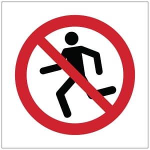 Juokseminen kielletty symboli kyltti