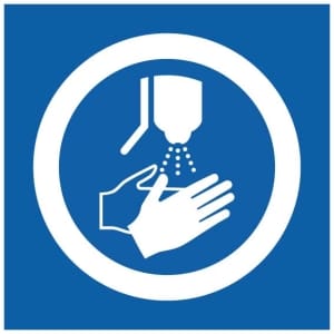 Käsidesi symboli kyltti