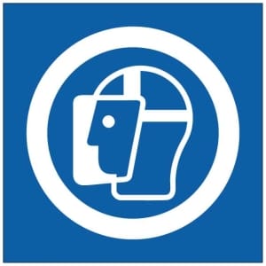 Kasvonsuojain symboli kyltti