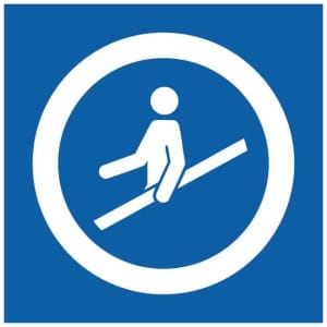 Käytä kaidetta symboli kyltti