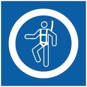 Putoamissuojaimet symboli kyltti