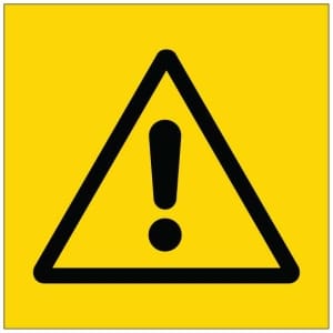 Vaara symboli kyltti