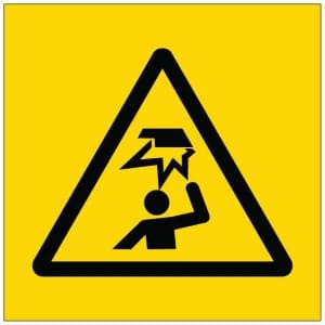 Varo päätäsi symboli kyltti