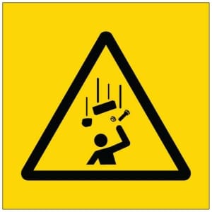 Varo putoavia esineitä symboli kyltti