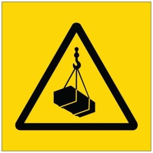 Varo yläpuolista taakkaa symboli kyltti