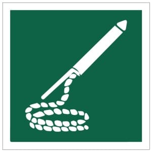 Köyden lähetys - Line throwing appliance kyltti