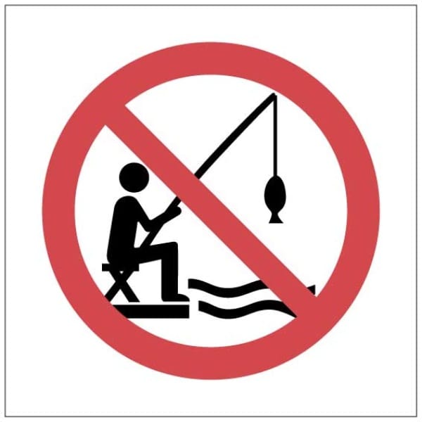 Kalastuskielto symboli kyltti