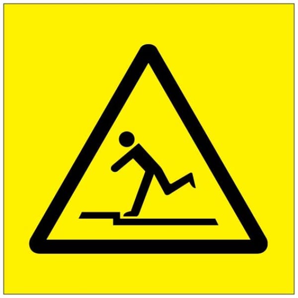Kompastumisvaara symboli kyltti