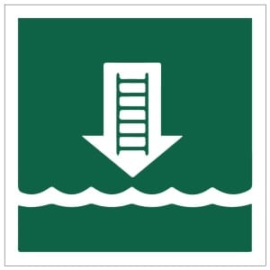 Nousutikkaat - Embarkation ladder kyltti