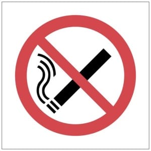 Tupakointikielto symboli kyltti