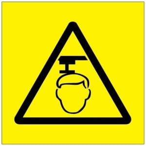Varo päätäsi symboli kyltti