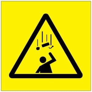 Varo putoavia esineitä symboli kyltti