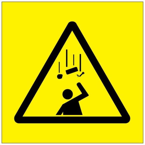 Varo putoavia esineitä symboli kyltti