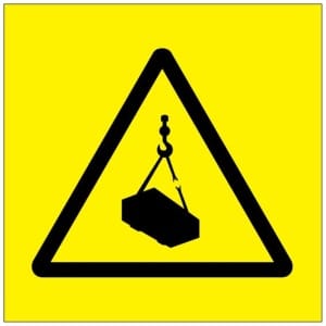 Varo yläpuolista taakkaa symboli kyltti