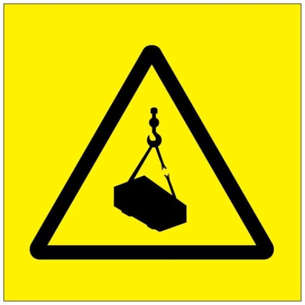 Varo yläpuolista taakkaa symboli kyltti