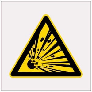 Heijastava räjähdyssymboli kilpi