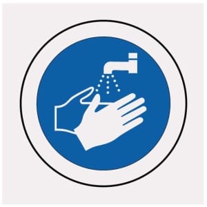 Käsienpesu neliö heijastava kyltti