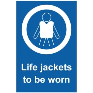Life jackets to be worn (b) kyltti