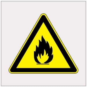 Heijastava liekkisymboli kyltti