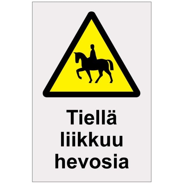 Tiellä liikkuu hevosia heijastava-0
