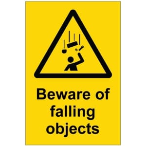 Beware of falling objects kyltti