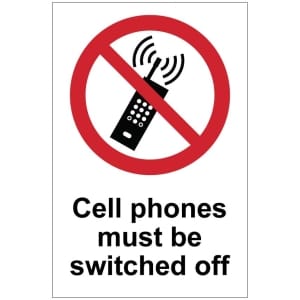 Cell phones off (b) kyltti