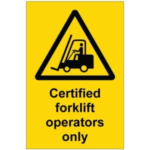 Certified forklift operators only kyltti