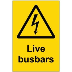 Live busbars kyltti