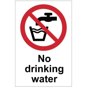 No drinking water (b) -kyltti