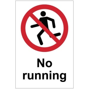 No running (b) -kyltti