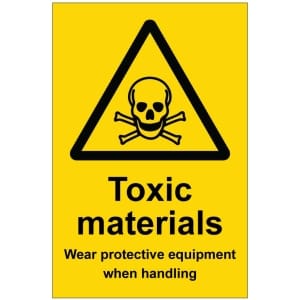 Toxic materials Wear protective equipment kyltti