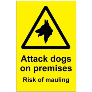 Attack dogs Risk of mauling kyltti